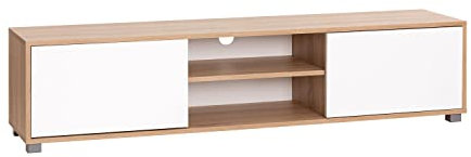 MyosHome - Mueble TV Salon Mesa para TV Color Roble y Blanco 180 x 40 x 41 cm Atenea