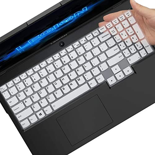 Tastaturabdeckung für Lenovo Legion 5 Pro, 5 Series, 5i, 5p, 5pi (15,6 & 17,3 Zoll) | Legion 7i & IdeaPad Gaming 3i Laptop - Tastatur Schutz Skin Weiß