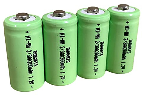 Dunamis 4er-Pack wiederaufladbare AA-Solarbatterien 1,2 V NiMH 2/3 AA 200 mAh – ** 2/3 AA-Größe ** Für Garten-Solarleuchten … ** Diese SIND Keine AA-GRÖSSE, Aber Zwei DRITTEL AA ODER 2/3 AA-GRÖSSE **