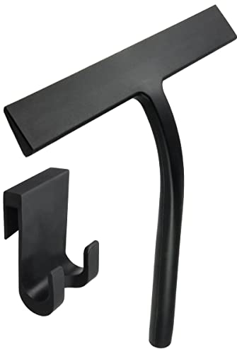igadgitz home U7224 Rasqueta Limpiacristales Ducha de Silicona, Squeegee Shower, Limpiavidrios - Negro