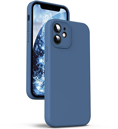 Supdeal Liquid Silikon Hülle für iPhone 12 Mini, [Kameraschutz] [Mikrofaser] [3 Schicht Schützen] Flüssige Silikon Handyhülle, Ultra Dünn und Bequem zu halten Schutzhülle, 5,4 Zoll, Blau