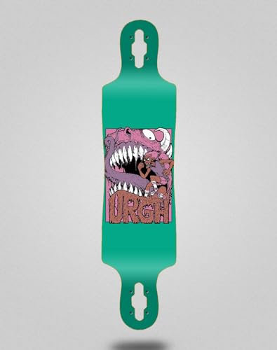 Urgh Skate Skateboard Longboard Deck 40x9 Drop Monster Green