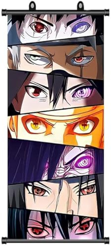 ZPPLD Póster de Naruto - Desplazamiento de Sharingan, Anime Grande, Manga para Decoración de Pared, 70x30 cm