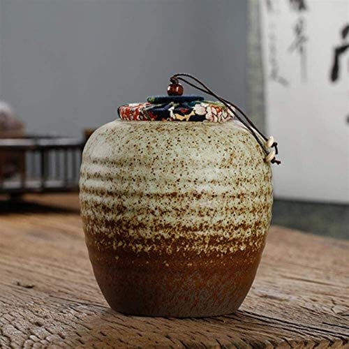 Cusstally Tarro de té de Estilo japonés, latas de Sellado de cerámica Gruesa, contenedor, Juego de té Chino, Accesorios, latas de Caddy, Tanques Caja de té Chino
