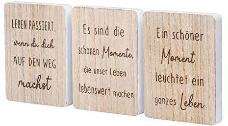 levandeo Juego de 3 placas decorativas de madera MDF (20 cm de alto, 20 cm)