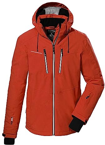 killtec Herren Skijacke/Funktionsjacke mit abzippbarer Kapuze und Schneefang KSW 44 MN SKI JCKT, dunkelorange, M, 38698-000