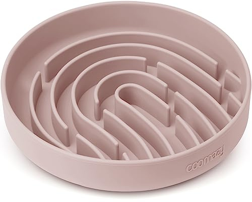 Coomazy Slow Feeder Dog Bowls, Silicone Anti Choking Puzzle Dog Food Bowl