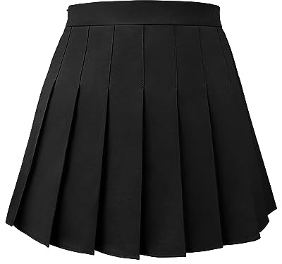 Joyingtwo Gonna a pieghe da donna, gonna da skater, con pantaloncini, elastico in vita, gonne da tennis taglie forti, nero, XX-Large