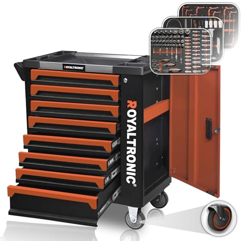 Royaltronic Werkstattwagen RT8X8 Werkzeugwagen 8 Schubladen mit Werkzeug befüllt