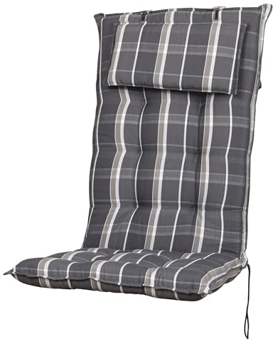 Auflage Hochlehner Sylt 10557-700 grau kariert 119x50x8 cm Sun Garden