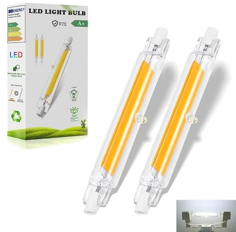 R7S Bulb 118mm LED Dimmable 20W, Light Bulb Linear 20W R7S 118mm Equivalent to 200W Halogen Lamp, Cool White 6000K 2000LM, 360° Beam Angle, Energy Saving for Ceiling Floodlight Lamp Wall Lamp, 2PCS