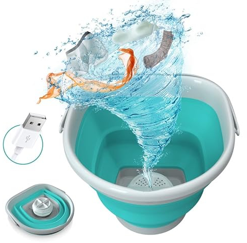 Mini Lavatrice Portatile, Vasca per Biancheria Pieghevole da 10 Litri Portatile, Lavatrice a Turbina ad Ultrasuoni tramite USB Alimentata, Lavatrice Compatta per Calzini Biancheria Intima Reggiseno