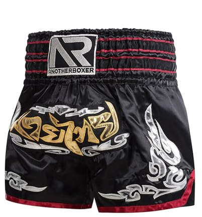 ARIASS MMA Muay Thai-shorts for kickboxningsträning, boxningsbyxor med dragsko for bodybuilding, burfighting, BJJ (Color : Black 3, Size : Small)
