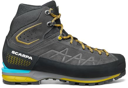 SCARPA Men's Zodiac Tech GTX Waterproof Gore-Tex Boots for Hiking, Trekking, & Mountaineering - Anthracite/Sulphur - 13-13.5 Women/12-12.5 Men