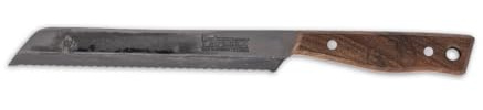 Petromax Brotmesser - 20 cm Klinge Handgeschmiedet - Messer aus Solingen | Rostfreier Edelstahl mit Wellenschliff - Ergonomischer Walnussholzgriff - Unikat-Optik durch individuelle Oxidschicht