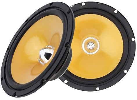 DriSentri Lot de 2 Haut-parleurs Coaxiaux Stéréo HiFi pour Voiture, 6,5 Pouces, 280 W, 2 Voies, Gamme Complète, avec Couvercle