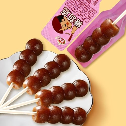 Old Beijing Bingtanghulu string, Hawthorn candy, lollipop, Sour and sweet rock sugar hawthorn skewers, Hawthorn cake, Nostalgic leisure snacks, Chinese snacks, Healthy fruit snacks (20 packs)