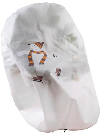 Kisangel Pflanzenabdeckung Aus Vlies gegen Frost für Bäume und Pflanzen Einfach Zu Verwendendes Design mit Kordelzug Warmer Pflanzenschutz für Den Außenbereich Bärenmotiv