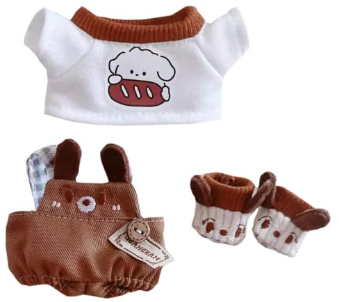 niannyyhouse 10 cm ~ 15 cm 20 cm bambola di peluche vestiti t-shirt bavaglino pantaloni scarpe cucciolo set bambola morbida Dressup