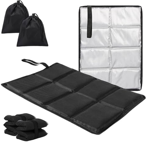 Lowats 2 Stück Sitzkissen Outdoor,Outdoor Sitzkissen Faltbar,Tagebare Sitzunterlage Sitzmatte Wasserabweisend,mit 2 Aufbewahrungstasche, für Spielplatz Camping Wandern Picknick,Maschinenwaschbar