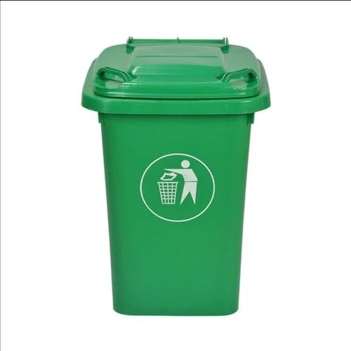 AMAZWI Poubelles Cuisine Poubelles D'extérieur Pied Industriel avec Couvercle, Poubelles Commerciales D'extérieur Plastique Grande Capacité, Poubelles Recyclage Déchets(100L)