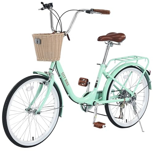 ZUKKA Cruiser Bike for Women 22/26 Inch Ladies Bike 7 Speed Complete Cruiser Bikes with Front Caliper Brake and Adjustable Seat, Adult City Bike for Women, Men, Multiple Colors