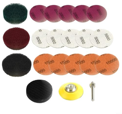 2 Inch Headlight Scouring Pad Kit for Electric Drill, Restores Clear Plastic, Reduces Glare