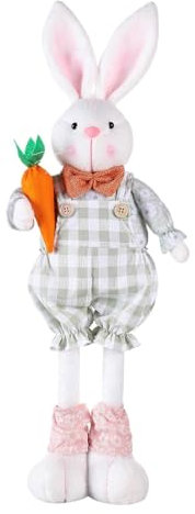 CGACCSD Decorazione coniglietto pasquale grande decorazione coniglio pasquale gnomo con gambe allungabili, figure di coniglietto pasquale con gambe telescopiche, decorazione da tavolo coniglio