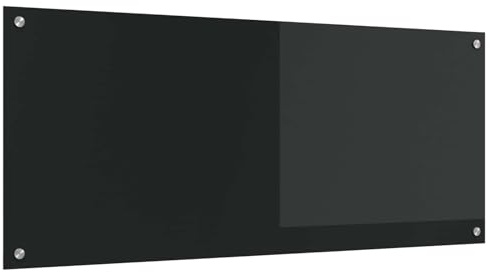 vidaXL Kitchen Backsplash Black 120 x 50 x 0.6 cm Tempered Glass, Modern Kitchen Backsplash, Durable Tempered Glass, Rectangular Splash Guard, Functional Wall Protector for Home Cooking