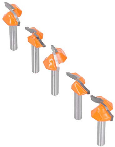 5pcs Bit de Routeur à Tige de 6 Mm Cutter de Fraisage Jaune, Alliage YG6 de + 45 # en Acier au Carbone, pour Bois Massif, contreplaqué, Panneau de Particules,