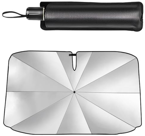 Pare-Soleil Avant de Voiture, 140 x 79 cm, Protection Solaire | Pare-Brise avec Sac de Rangement, pour Certaines berlines, camionnettes et SUV,Argent