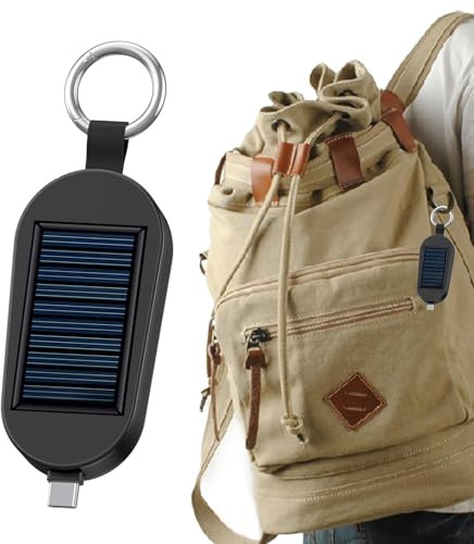 Solar Powers Bank Keychain, Powered Phone Charger Keychain, Backup Powers Solar Charger, Cellphone Tablet Electronic Devices Carabiner Portable Chargers