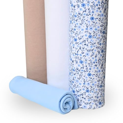 PAWOTEX Jersey stoff meterware Kinder Baumwollstoff meterware jerseystoff meterware zum nähen Baby jersey stoff kinder mädchen winter dicker 100% Baumwolle Öko-Tex mädchen jungen zum Nähen 150cmx50cm