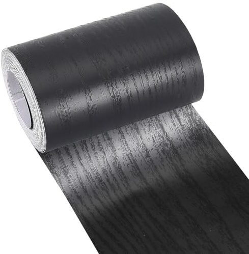 GORGECRAFT Ruban Adhésif Effet Bois 10 m X 10.4cm Ruban de Réparation Effet Bois Réaliste Noir Autocollant Étanche pour Bordures Miroir pour Tables Plinthes Portes Fenêtres Sols Meubles Rénovation