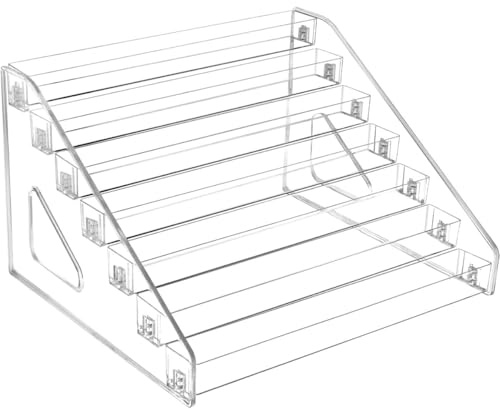 7 Tier Nail Polish Organizer, Organizer Rack Stand Holder Large Capacity Acrylic Bathroom Vanity Shelf for Essential Oils, Cosmetic Display Shelf for Makeup, Jewelry, Eyeglasses Storage (Large)