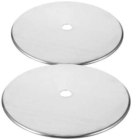 Cabilock 2pcs Stainless Steel Induction Cooker Adapter Plate Round Hob Cover for Electric Gas Stove