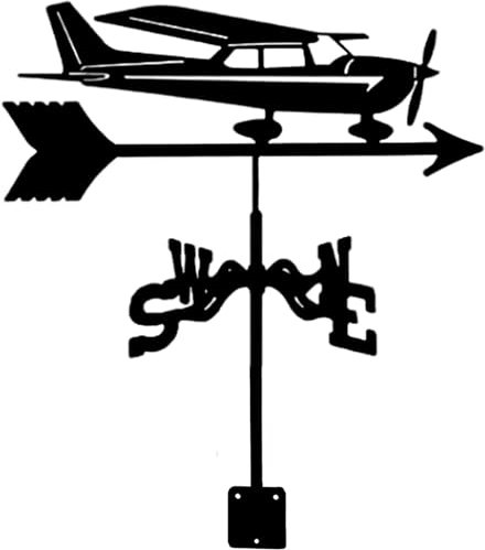 MWAYOYTE Girouette en Forme de girouette pour Jardin, Montage sur Toit, girouette extérieure pour Jardin, scène de Ferme, Piquet de Jardin, Avion, indicateur de Direction du Vent