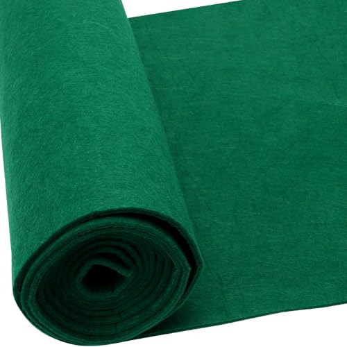 Yuragim Filtrulle filt grön 40 cm x 250 cm pysselfilt 3 mm tjock filttyg filtmattor för att klippa polyester filt för pyssel filtunderlägg lapptäcke sömnad gör-det-själv-sömnadsprojekt julfilt