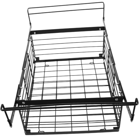 Kisangel Metal Mesh Refrigerator Shelves for Deep Freezer Organizer Bins Stackable Foldable Hanging Basket Handles Adjustable Wire Shelf for Fridge Storage