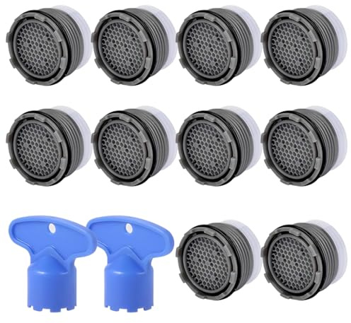 KEPYATI Lot De 12 Aérateur Mousseur De Robinet M16 Male Avec 2 Clé Embout Economiseur D'Eau Filtre Economie Aérateur Pour Robinet Lavabo De Cuisine Et Salle De Bain （M16/16.5mm）