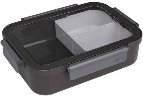 Sigg - NIMO Lunchbox L Anthracite - Auslaufsicher - Trenner - Mikrowellen- & Spülmaschinengeeignet - BPA-frei - Leicht - Swiss Design - Für Arbeit & Schule - Grau - 1.3 L