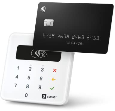 Lector De Tarjetas Portátil Sumup Air-Pago con Tarjeta De Débito, Crédito, Apple, Google Pay y más- Terminal Móvil con Tecnología RFID NFC- Pago con Solo Acercar Su Tarjeta-Teléfono O Chip & Pin
