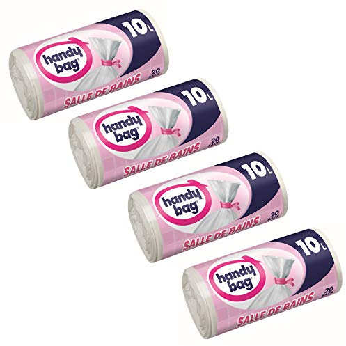 Práctico Bolsa 3240290003160 Salle de Bains bolsas de basura para baños 10 l 34 x 40 cm 20 piezas por carrete 3 rollos