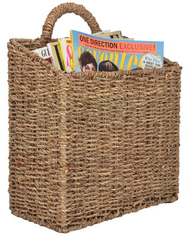 MyGift Wall Basket Hanging Storage Basket, Large Decorative Baskets, Magazine and Mail Organizer Basket 12.5 Inch
