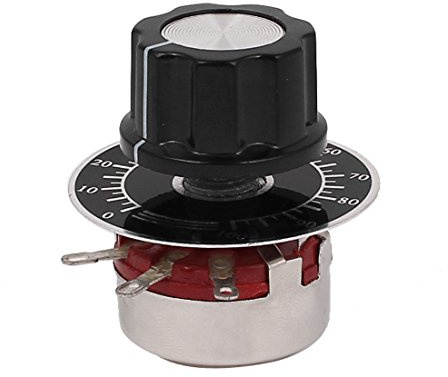 Sourcingmap Rotary Carbon Film Potentiometer with Diameter with Knob, WTH118-1A 2W 4K7 Ohm