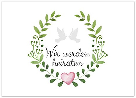 Einladungskarten Manufaktur Hamburg 10 x Save the Date Karten mit Umschlag/Wir werden heiraten Vintage Kranz/Hochzeit/Liebe/Heirat/Einladung