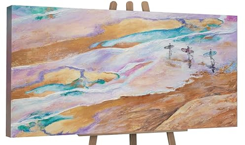 YS-Art Abstrakt Acrylbild Meereslandschaft moderne farbenfroher Strand