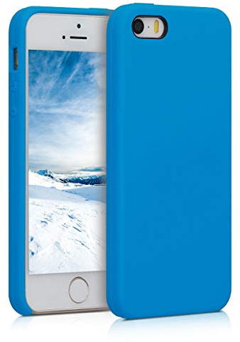 kwmobile Housse Compatible avec Apple iPhone SE (1.Gen 2016) / iPhone 5 / iPhone 5S Coque - Housse de téléphone Protection Souple en TPU Silicone - Bleu radieux