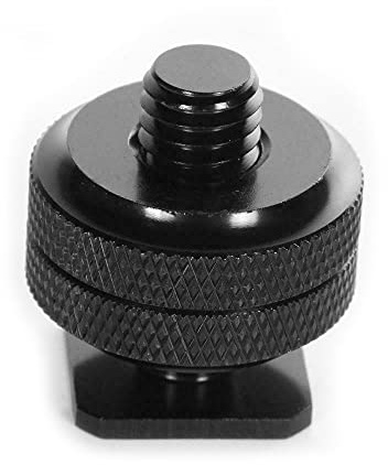 FocusFoto Blitzschuh-Adapter, 0,95 cm (3/8 Zoll) auf Kaltschuh-Schraubadapter für Kamera-Blitzschuh-Halterung, Kugelkopf.