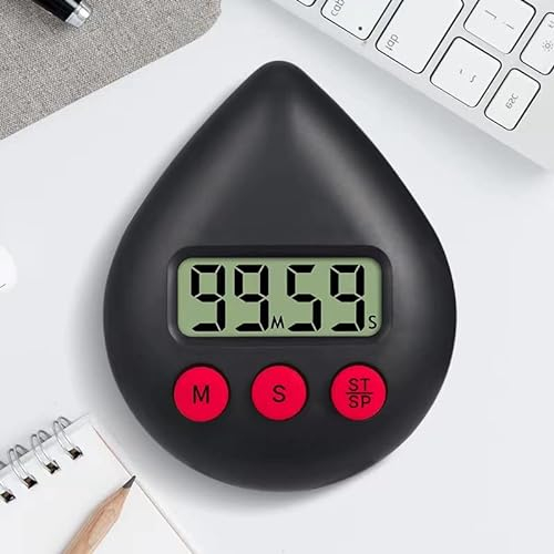 Reloj de baño digital, resistente al agua, antivaho, con ventosa, agujero para colgar, soporte, temperatura y humedad, cuenta atrás visual, temporizador, reloj de pared con pantalla LCD (negro)